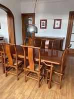 Table de 6 en teck Indonesia avec rallonge pour 8 places, Huis en Inrichting, Tafels | Eettafels, Ophalen, Gebruikt, Teakhout