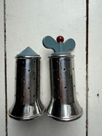 Alessi pepermolen en zoutstrooier - rvs/blauw, Antiek en Kunst, Ophalen of Verzenden