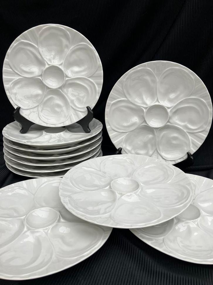 Oesterborden Pillivuyt, per 6 stuks (ook apart verkrijgbaar), Antiek en Kunst, Antiek | Servies los, Ophalen of Verzenden