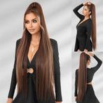 Paardenstaart steil haar bruinmix 90 cm lang, Verzenden, Nieuw