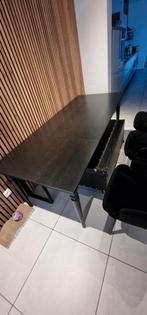 Zwarte ikea ingatorp eettafel met 3 vloeren stoelen, Huis en Inrichting, Ophalen, Gebruikt
