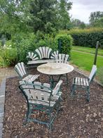 Tuinset staal en hout, Tuin en Terras, Ophalen, Gebruikt, Hout, Tuinset