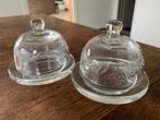 Boterstolpje in geslepen glas 2 stuks, Huis en Inrichting, Keuken | Keukenbenodigdheden, Ophalen, Nieuw