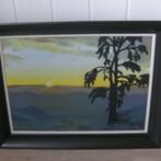 zwarte kader met schilderij, Antiek en Kunst, Ophalen