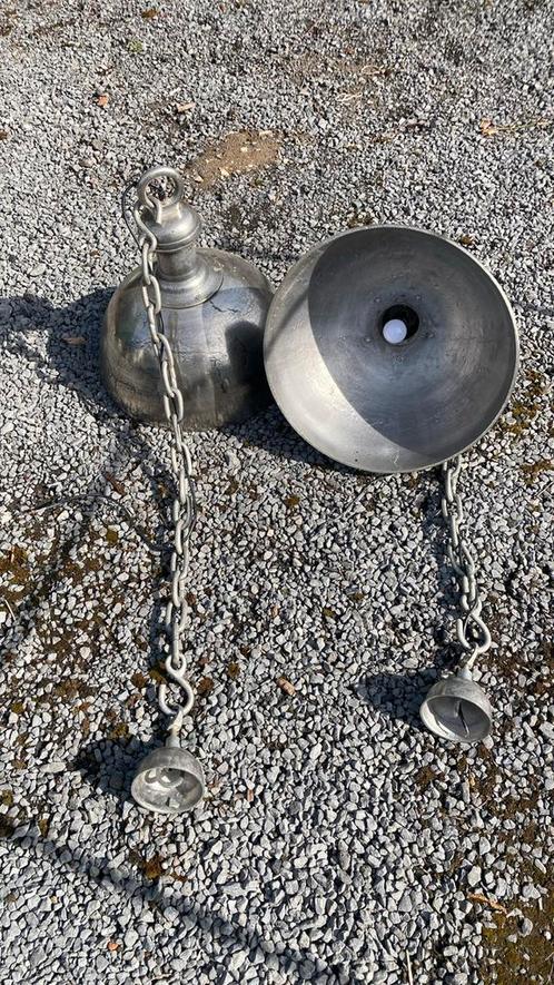 2 in aluminium luchters, Huis en Inrichting, Lampen | Kroonluchters, Zo goed als nieuw, Ophalen