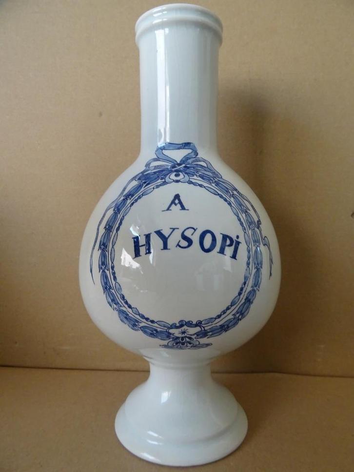 Curiosa Delfts blauwe Apothekersfles vaas pot A HYSOPI 29cm, Antiek en Kunst, Curiosa en Brocante, Ophalen of Verzenden