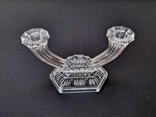 Glazen kandelaar imperialstijl Val St Lambert, Antiek en Kunst, Antiek | Glaswerk en Kristal, Ophalen of Verzenden