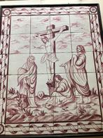 Tegeltableau “de Kruisiging van Jezus”, Antiek en Kunst, Antiek | Wandborden en Tegels, Ophalen