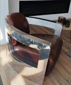 Superbe fauteuil Design aviateur en cuir et métal. Etat impe, Antiquités & Art, Art | Objets design, Enlèvement ou Envoi