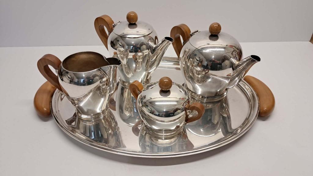 Service thé/café OFFICINA ALESSI “Bombé” (Carlo Alessi), Antiek en Kunst, Antiek | Woonaccessoires, Ophalen