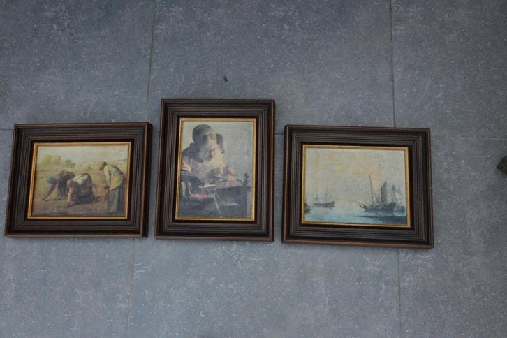 2 lijsten met reproductie., Antiek en Kunst, Antiek | Woonaccessoires, Ophalen of Verzenden