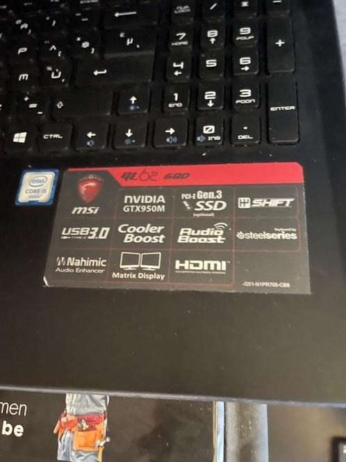 MSI GL62 6QD, Computers en Software, Windows Laptops, Zo goed als nieuw, 15 inch, HDD, SSD, 8 GB, Azerty, Met videokaart, Ophalen