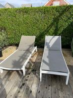 2 witte aluminium ligstoelen / prijs per stuk, Tuin en Terras, Gebruikt, Ophalen, Verstelbaar, Aluminium