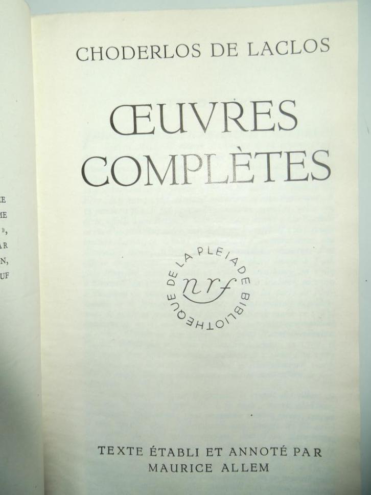 Pléiade - Laclos, Boeken, Literatuur, Ophalen of Verzenden