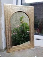 Echte marokkaanse spiegel in messing staand of hangend, Huis en Inrichting, Woonaccessoires | Spiegels, Minder dan 50 cm, Ophalen of Verzenden