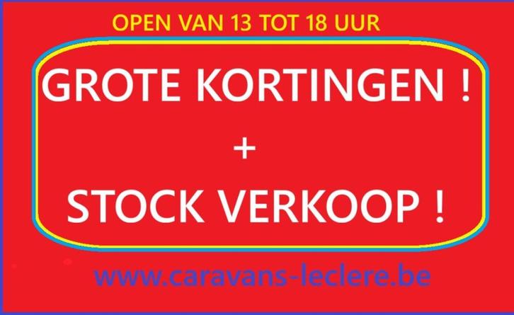 GROTE KORTINGEN + STOCK VERKOOP, Caravans en Kamperen, Stacaravans, tot en met 6, Ophalen