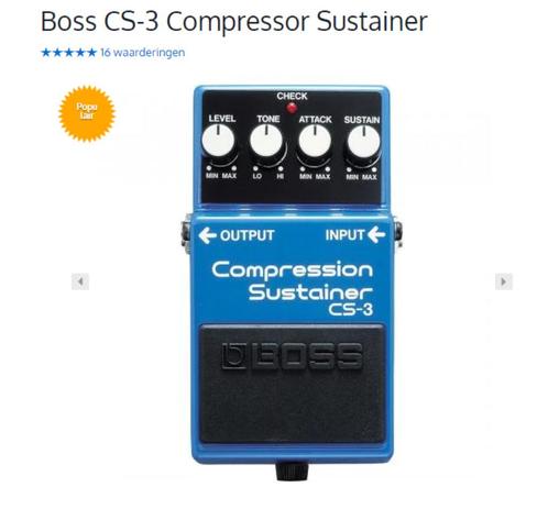 Boss CS-3 Compressor Sustainer, Musique & Instruments, Effets, Neuf, Compresseur, Enlèvement