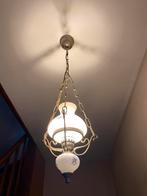 Mooie vintage antieke lamp met porseleinen accenten, Huis en Inrichting, Lampen | Kroonluchters, Ophalen of Verzenden, Zo goed als nieuw