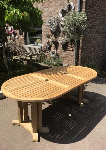 Mooie grote teakhouten tuintafel Teak&Garden 200x100x74cm, Tuin en Terras, Tuintafels, Ophalen, Zo goed als nieuw, Ovaal, Teakhout