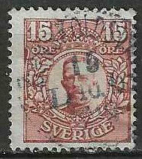 Zweden 1910/1915 - Yvert 65 - Koning Gustav V (ST), Timbres & Monnaies, Timbres | Europe | Scandinavie, Affranchi, Suède, Envoi
