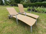 2 ligzetels voor buiten, Tuin en Terras, Ligbedden, Ophalen, Zo goed als nieuw, Overige materialen, Verstelbaar