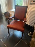 Retro stoel met rood bekleed., Huis en Inrichting, Stoelen, Ophalen, Gebruikt, Rood