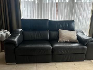Lederen zetel, 200 à 250 cm, Banc droit, Comme neuf, Enlèvement