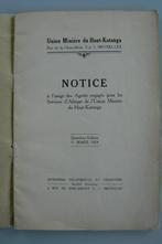 Notice - Union Minière du Haut Katanga, Enlèvement ou Envoi, Utilisé, Afrique