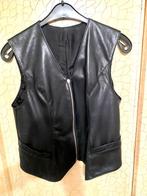 Zwart lederen gillet voor vrouwen, Kleding | Dames, Ophalen, Zo goed als nieuw, Maat 38/40 (M), Zwart