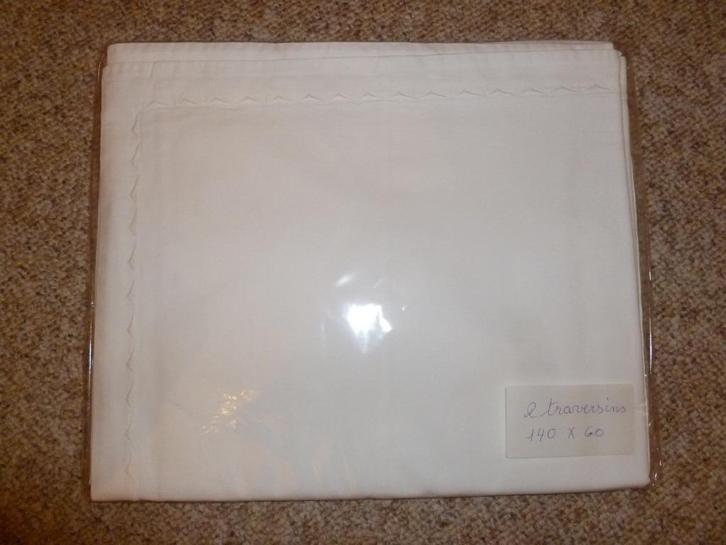1 lot de 2 traversins blancs, Maison & Meubles, Chambre à coucher | Linge de lit, Comme neuf, Blanc, Enlèvement ou Envoi