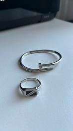 Ring met armband echt zilver 925, Ophalen of Verzenden, Zilver