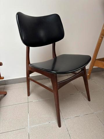 Deens design stoel - teak en leer, Ophalen, Zo goed als nieuw, Leer