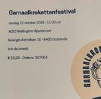 2 tickets garnaalkrokettenfestival 12/10 Oostende