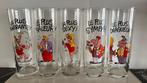 Set van 5 longdrink glazen met Marec cartoons, Ophalen of Verzenden, Zo goed als nieuw