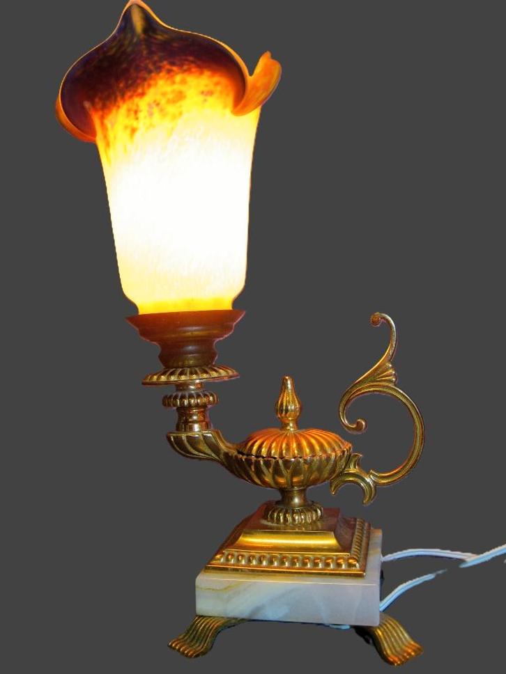 Vintage veelkleurige tafellamp Art de France, Antiquités & Art, Antiquités | Éclairage, Enlèvement