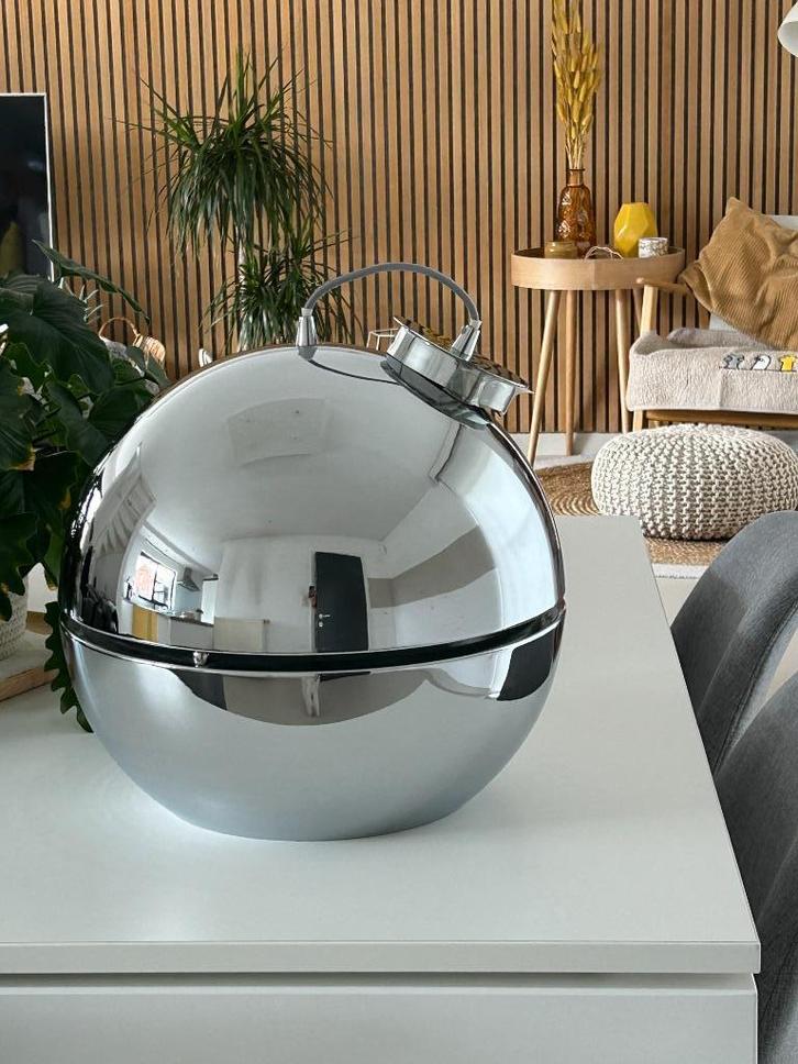 Retro chromen lusterbol – eye-catcher in elke ruimte!, Huis en Inrichting, Lampen | Hanglampen, Gebruikt, Minder dan 50 cm, Metaal