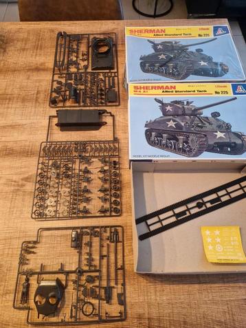 Lot 2 x Italeri Sherman M4A1 Allied Standard Tank 1/35 beschikbaar voor biedingen