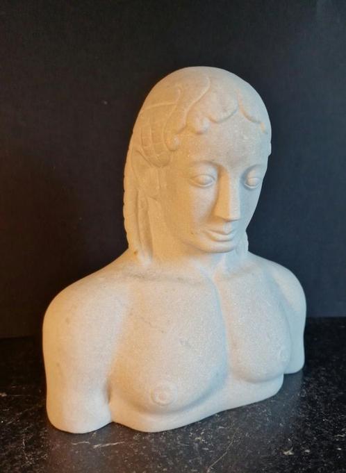 Sculpture - Buste de Kouros de Milo en marbre de Carrare - m, Antiquités & Art, Art | Sculptures & Bois, Enlèvement ou Envoi