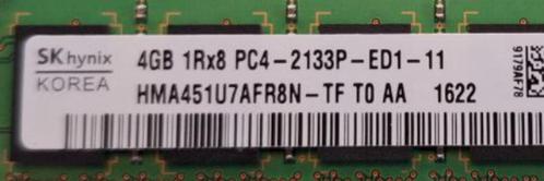 4 x 4GB DDR4 ECC Unbuffered geheugen, Computers en Software, RAM geheugen, Gebruikt, Server, 4 GB, DDR4, Ophalen of Verzenden