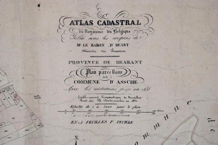 2 oude kaarten Asse (Assche), Ph. Vandermaelen, 19de eeuw, Antiek en Kunst, Curiosa en Brocante, Ophalen