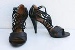 Splendides chaussures noires en cuir 38, Enlèvement ou Envoi, Chaussures à haut talons, Nine West, Comme neuf