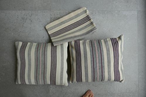 3 handgeweven kussenhoezen met vulling, Huis en Inrichting, Woonaccessoires | Kussens, Gebruikt, Overige kleuren, Rechthoekig