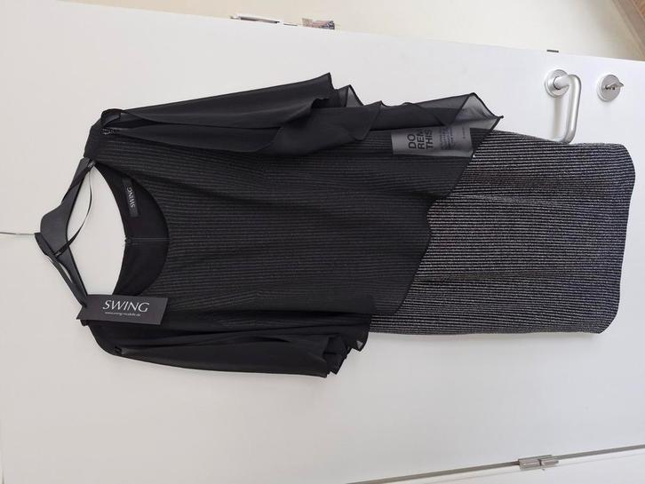 Feestkleedje SWING Zwart/Zilver, Kleding | Dames, Dames-kledingpakketten, Nieuw, Maat 38/40 (M), Ophalen of Verzenden