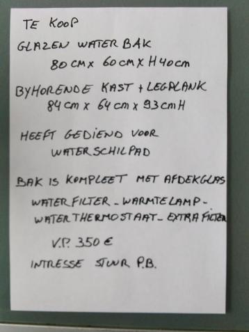 glazen waterbak, Enlèvement, Utilisé