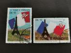 Sao Tomé et Principe 1989 -  drapeau, Tour Eifel, Concorde, Affranchi, Enlèvement ou Envoi, Autres pays