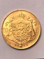 Munt goud België 20 FR Albert I jaartal 1914 Vl pos B !!, Postzegels en Munten, Munten | België, Goud, Goud, Ophalen of Verzenden