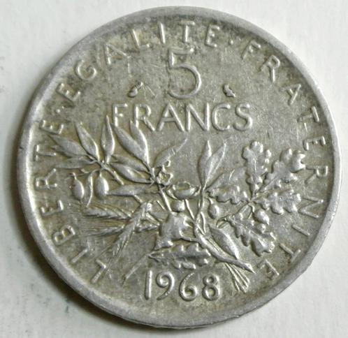 AV MONNAIE FRANCE  KM#926 " 5 FRANCS SILVER " DE 1968, Timbres & Monnaies, Monnaies | Europe | Monnaies non-euro, Monnaie en vrac