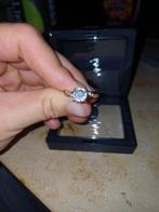 Dames ring zilver met goud roze laagje en steentjes, Ophalen, Nieuw, Goud, Goud