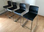 Set van 4 Barkrukken - Stoelen Ikea 'GLENN' Zwart 66Cm hoog, Huis en Inrichting, Barkrukken, Ophalen, Gebruikt, Kunststof