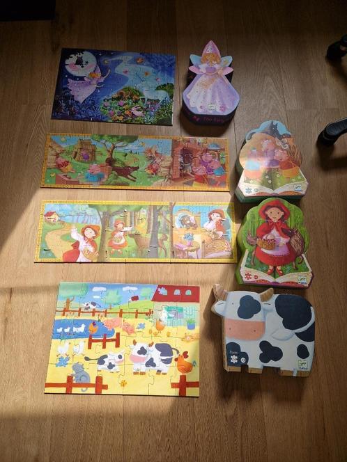 Puzzelpakket Djeco 3/4 jaar van 60€, Kinderen en Baby's, Speelgoed | Kinderpuzzels, Gebruikt, 2 tot 4 jaar, 10 tot 50 stukjes